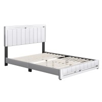 Boyd Sleep Beaumont Upholstered Faux Leather Platform Bed Queen White