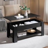 Yaheetech Lift Top Coffee Table With Hidden Compartment And Storage Shelf Rising Tabletop Dining Table For Living Room Receptio