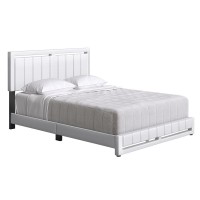 Boyd Sleep Beaumont Upholstered Faux Leather Platform Bed Full White