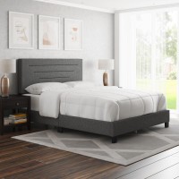 Boyd Sleep Cordoba Upholstered Linen Platform Bed Full Black