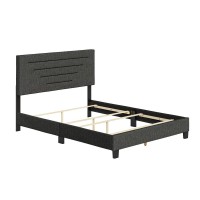 Boyd Sleep Cordoba Upholstered Linen Platform Bed Full Black