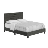 Boyd Sleep Cordoba Upholstered Linen Platform Bed Queen Black