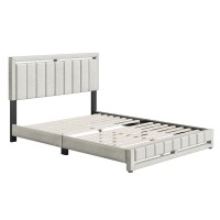 Boyd Sleep Senata Upholstered Linen Platform Bed Queen Beige