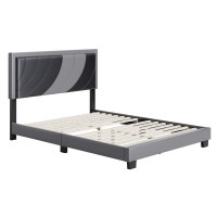 Boyd Sleep Bree Upholstered Faux Leather Platform Bed Full BlackGray