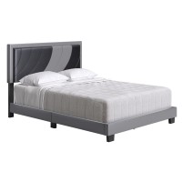 Boyd Sleep Bree Upholstered Faux Leather Platform Bed Full BlackGray