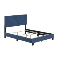 Boyd Sleep Luxembourg Upholstered Faux Leather Platform Bed Queen Blue