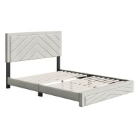 Boyd Sleep Barcelona Diagonal Linen Platform Bed Queen Beige