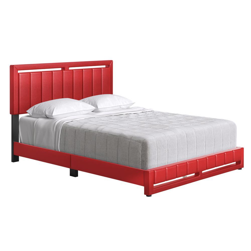 Boyd Sleep Beaumont Upholstered Faux Leather Platform Bed Queen Red