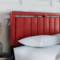 Boyd Sleep Beaumont Upholstered Faux Leather Platform Bed  Queen  Red