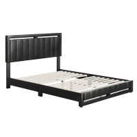 Boyd Sleep Beaumont Upholstered Faux Leather Platform Bed Full Black