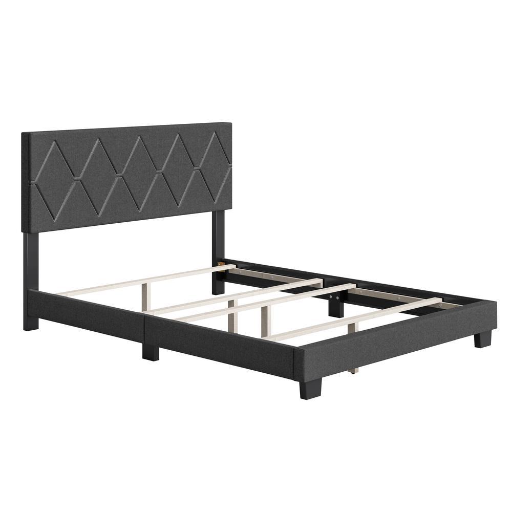 Boyd Sleep Diamond Upholstered Linen Platform Bed Twin Black