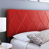 Boyd Sleep Charlat Upholstered Faux Leather Platform Bed Full Red