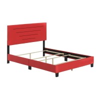 Boyd Sleep Luxembourg Upholstered Faux Leather Platform Bed Queen Red