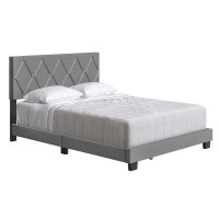 Boyd Sleep Diamond Upholstered Linen Platform Bed Twin Gray