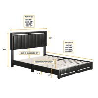 Boyd Sleep Beaumont Upholstered Faux Leather Platform Bed Frame Queen Black