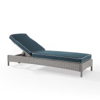 Bradenton Outdoor Wicker Chaise Lounge NavyGray