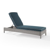 Bradenton Outdoor Wicker Chaise Lounge NavyGray