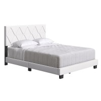 Boyd Sleep Charlat Contemporary Faux Leather Platform Bed Full White