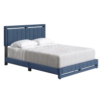 Boyd Sleep Senata Upholstered Linen Platform Bed  Queen  Blue