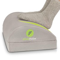 Ergofoam Foot Rest For Under Desk At Work - Chiropractor-Endorsed Orthopedic Teardrop Design - 2In1 Adjustable Premium Under Desk Footrest - Ergonomic Desk Foot Rest For Lumbar, Back, Knee Pain (Grey)