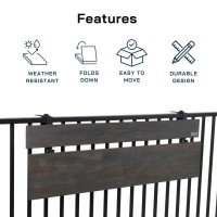 Views 5Ft Folding Balcony Bar Table (Charcoal) - Durable, Space-Saving, Easy Assembly | Weatherproofed Acacia Wood With Adjustable Steel Brackets For Patio, Terrace, Deck, Porch, Backyard