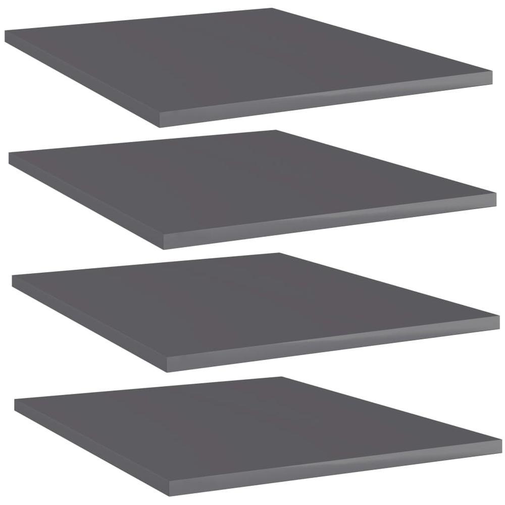 vidaXL Bookshelf Boards 4 pcs High Gloss Gray 157x197x06 Chipboard 805200