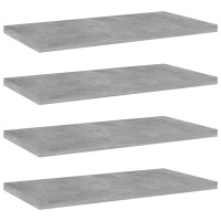 vidaXL Floating Shelves 4 Pcs Wall Shelving with Invisible Mounting System Display Shelf Wall Shelf Unit Modern Concrete Gr