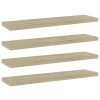 vidaXL Floating Shelves 4 Pcs Wall Shelving with Invisible Mounting System Display Shelf Wall Shelf Unit Modern Sonoma Oak