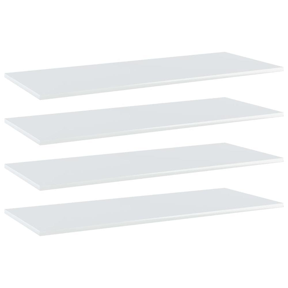 vidaXL Bookshelf Boards 4 pcs High Gloss White 394x157x06 Chipboard 805415