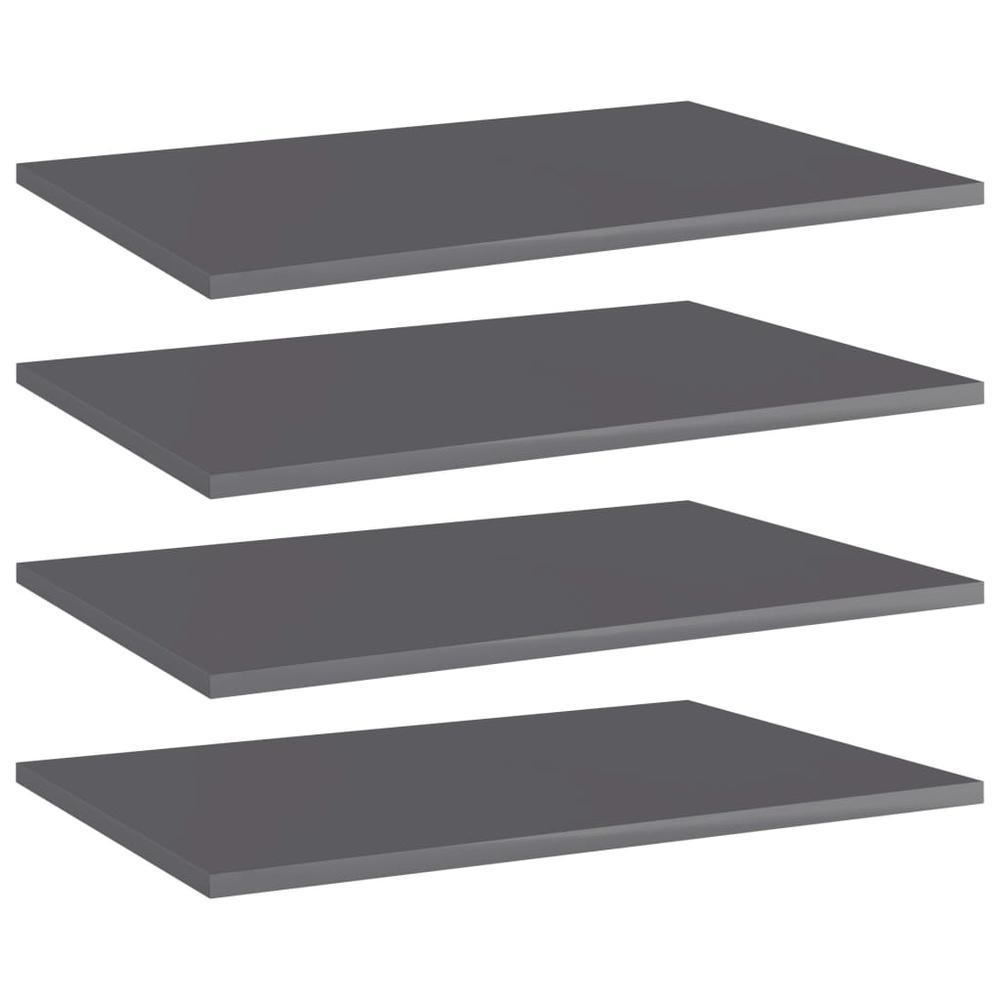 vidaXL Bookshelf Boards 4 pcs High Gloss Gray 236x157x06 Chipboard 805264