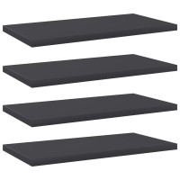 vidaXL Floating Shelves 4 Pcs Wall Shelving with Invisible Mounting System Display Shelf Wall Shelf Unit Modern Gray Engine