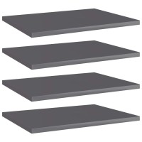 vidaXL Bookshelf Boards 4 pcs High Gloss Gray 157x118x06 Chipboard 805168