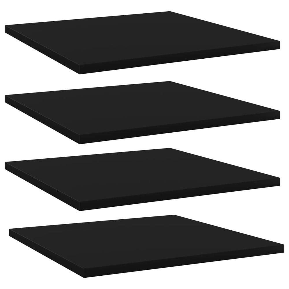 vidaXL Bookshelf Boards 4 pcs Black 157x157x06 Chipboard 805172