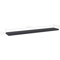 vidaXL Floating Shelves 4 Pcs Wall Shelving with Invisible Mounting System Display Shelf Wall Shelf Unit Modern Gray Engine