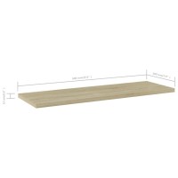 vidaXL Floating Shelves 8 Pcs Wall Shelving with Invisible Mounting System Display Shelf Wall Shelf Unit Modern Sonoma Oak