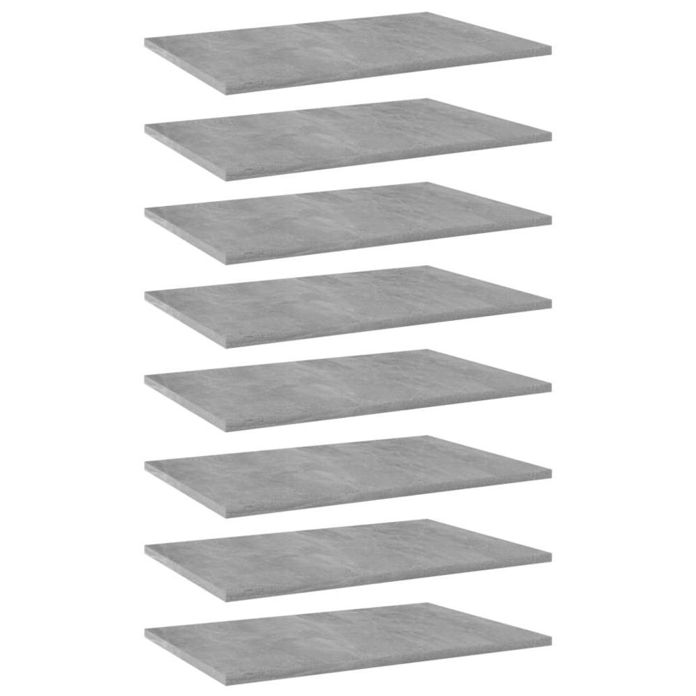 vidaXL Bookshelf Boards 8 pcs Concrete Gray 236x157x06 Chipboard 805259