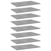 vidaXL Bookshelf Boards 8 pcs Concrete Gray 236x157x06 Chipboard 805259