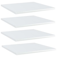 vidaXL Bookshelf Boards 4 pcs High Gloss White 157x157x06 Chipboard 805180