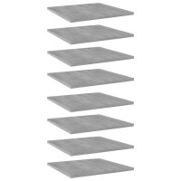 vidaXL Bookshelf Boards 8 pcs Concrete Gray 157x157x06 Chipboard 805179