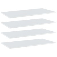 vidaXL Bookshelf Boards 4 pcs High Gloss White 394x197x06 Chipboard 805423