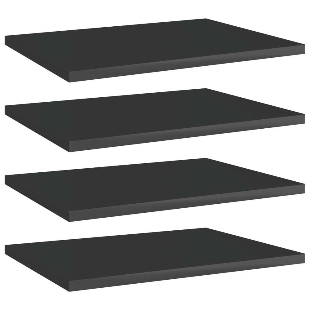 vidaXL Bookshelf Boards 4 pcs High Gloss Black 157x118x06 Chipboard 805166