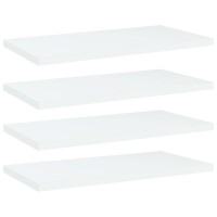 vidaXL Floating Shelves 4 Pcs Wall Shelving with Invisible Mounting System Display Shelf Wall Shelf Unit Modern White Engin