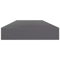 vidaXL Bookshelf Boards Set of 4 High Gloss Gray 394x39x06 EasyClean Extra Storage Solution Made of Premium Engineere