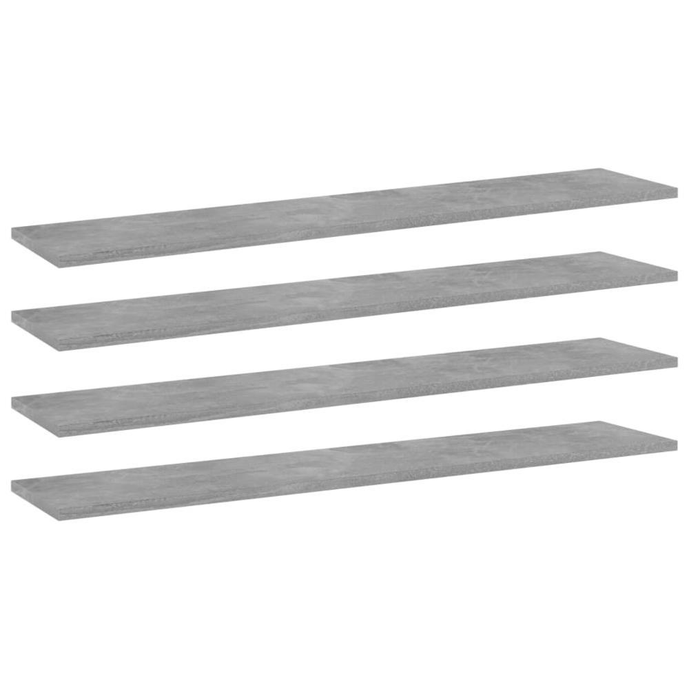 vidaXL Bookshelf Boards 4 pcs Concrete Gray 394x79x06 Chipboard 805386