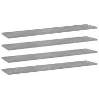 vidaXL Bookshelf Boards 4 pcs Concrete Gray 394x79x06 Chipboard 805386