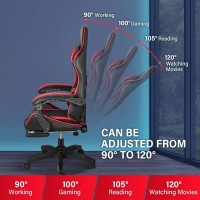 Gaming Chair Backrest And Seat Height Adjustable Swivel Recliner Racing Office Computer Ergonomic Video Game Chair With Footres