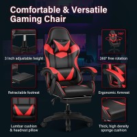 Gaming Chair Backrest And Seat Height Adjustable Swivel Recliner Racing Office Computer Ergonomic Video Game Chair With Footres