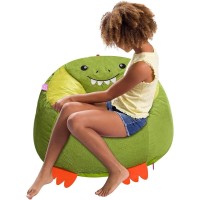 Posh Creations Cute Soft And Comfy Bean Bag Chair For Kids, Animal - Dinosaur T-Rex