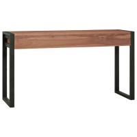 vidaXL Desk, Standing Computer Desk with 2 Drawers, Workstation for Home Office, Console Table for Hallway Living Room, Farmhouse, Solid Wood Teak