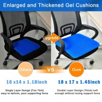 Gel Seat Cushion, Cooling Seat Cushion Thick Big Breathable Honeycomb Design Absorbs Pressure Points Seat Cushion With Non-Slip Cover Gel Cushion For Office Chair Home Car Seat Cushion For Wheelchair